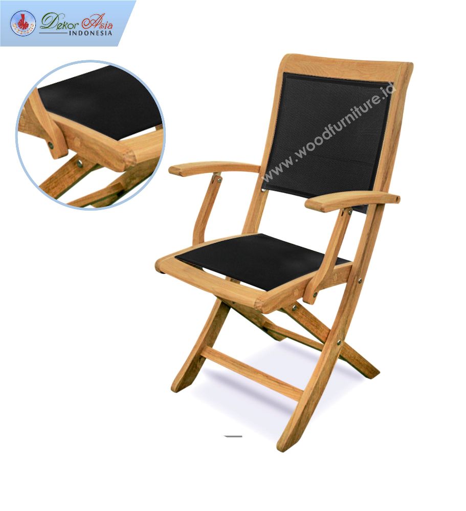 TEXAS FOLDING ARM CHAIR BLACK